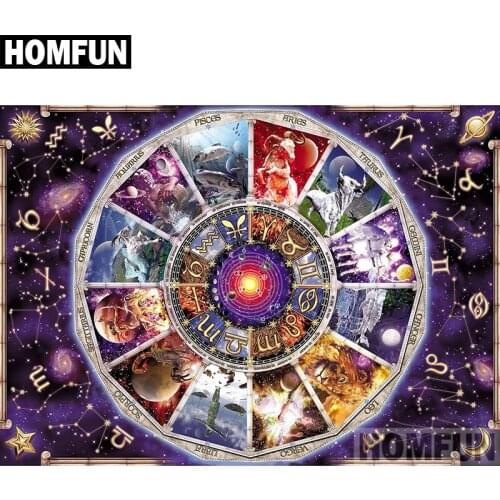 HOMFUN Full Square/Round Drill 5D DIY Diamond Painting "constellation" Embroidery Cross Stitch 5D Home Decor Gift A00736