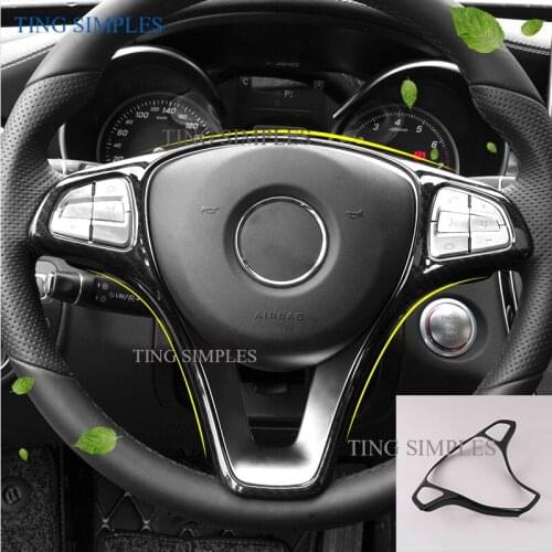 Car Styling Steering Wheel Button Frame Decoration Cover Sticlers Trim for Mercedes Benz C class W205 E class W213 GLC X253 Auto