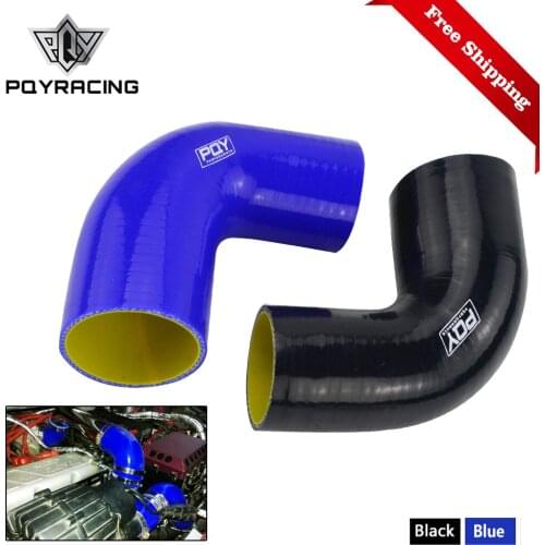 Free Shipping 2.5" 63mm 90 Degree Elbow Silicone Hose Pipe Turbo Intake Blue&yellow / Black&yellow PQY-SH9025-QY