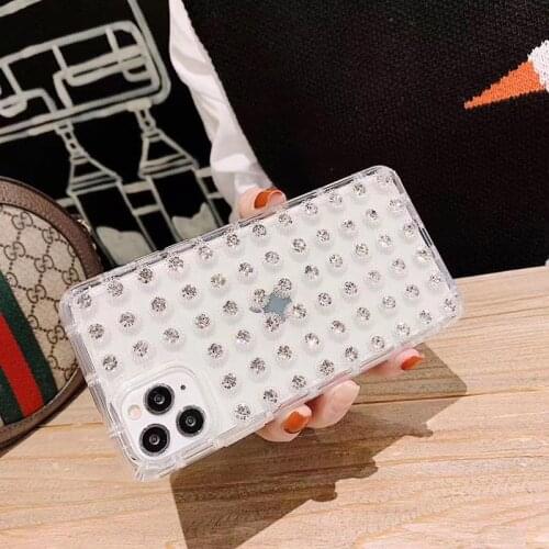 Luxury Transparent diamond Rhinestone phone case for apple iphone 7 8 Plus X XS XR MAX 11 Pro SE 12 MiNi 6S Flash drilling cover