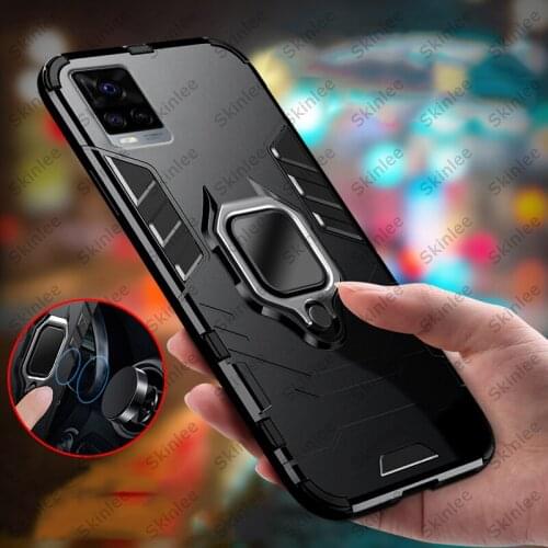 Skinlee For vivo V21 Case Shockproof Armor Phone Case Holder Finger Ring Magnetism For VIVO V21E Armor Cover