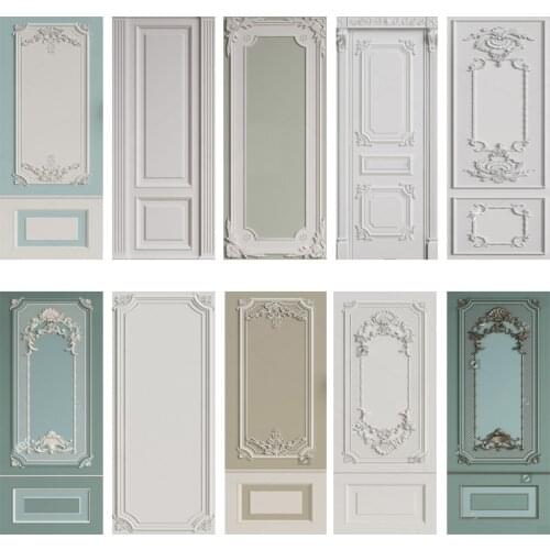 Bedroom Door Decals Retro and Elegant Home Decoration Living Room Bedroom Door Stickers Self-Adhesive 2-Piece Pearl White Decal