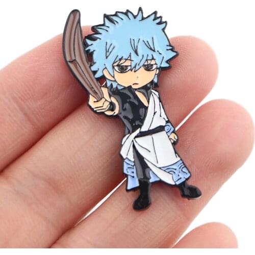 DZ1301 GINTAMA Anime Enamel Pins Brooches Women Men Backpack Bags Badge Fashion Lapel Jewelry Kids Friends Birthday Gifts