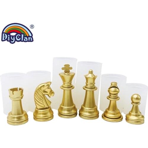International Chess Crystal Epoxy Silicone Mold Handmade Soap Aromatherapy Gypsum Candle Chocolate Mousse Cake Decorating Tools