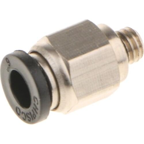 PC6-M6 3D Printer J-Head Feeding Tube Fitting Pneumatic Straight Connector, PTFE Tubing OD: 6mm