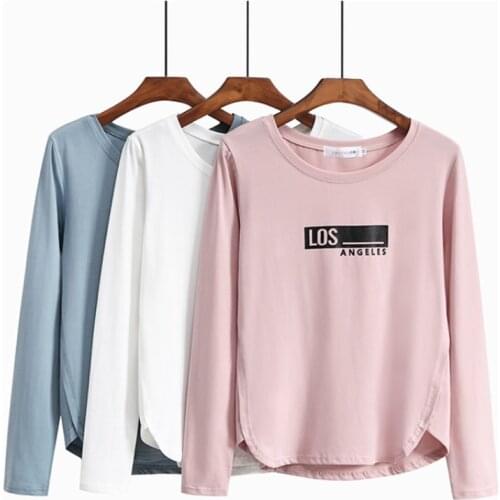 Cotton White Shirt Long Sleeve Blouse Women Casual Ladies Tops O Neck Autumn Winter Basic Tee Shirt Tunics