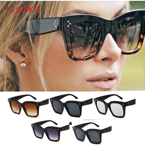 Oversized Square Sunglasses Women Lunette Femme Luxury Brand Designer Sun Glasses Ladies 2021 Vintage Rivet Sun Glasse UV400