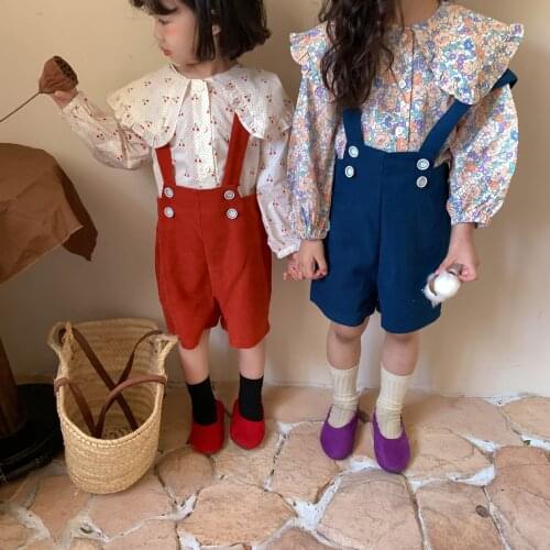 2021 spring and Autumn New Korean childrens wear childrens strap Pants Girls strap shorts Korean pants girl pants