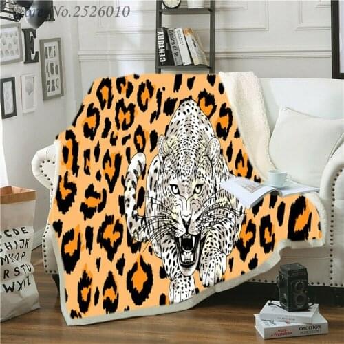 Throw Blanket Leopard Leopard 3D Velvet Plush Blanket Bedspread for Kids Girls Sherpa Blanket Couch Quilt Cover Travel
