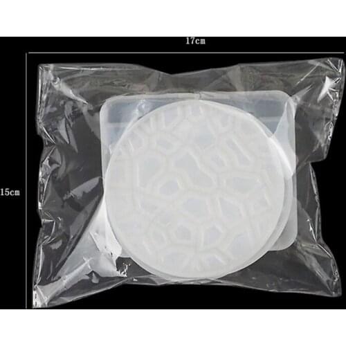 U90E 1 Set Coaster+Base Stand Epoxy Resin Mold Cup Mat+Storage Rack Silicone Mould DIY Crafts Ornaments Making Tool