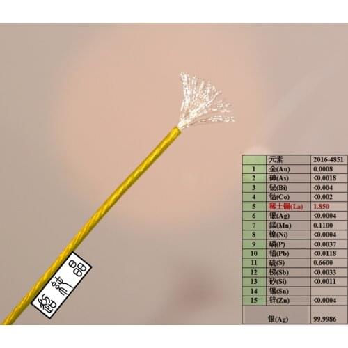 Diy earphone wire OCC silver 105cores 18AWG OD:1.25mm 1meter