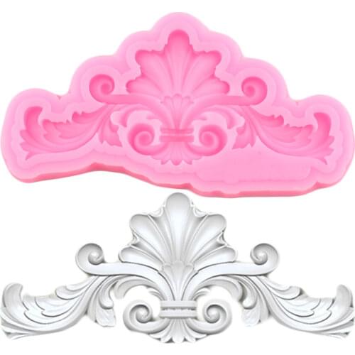 Scroll Relief Border Silicone Mold DIY Flower Cupcake Topper Fondant Cake Decorating Tools Candy Clay Chocolate Gumpaste Moulds
