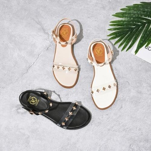 SKLFGXZY New Summer Style Women Fashion Leather Sandals Rivet Women Shoes Real Cowhide Comfortable Lady Sandals
