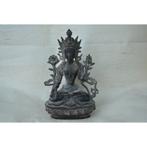 Old Tibet copper Blue degree mother statue,Pure handmade, exquisite workmanship,best collection & adornment, free shipping