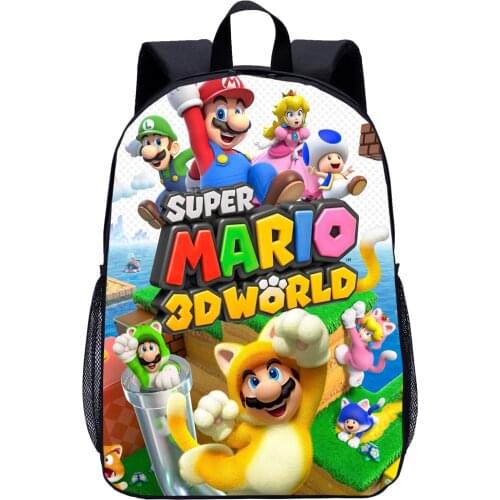 Super Mary Series 3D Creativity Printing Elementary and Secondary School Bags Mario Bros Sports Travel Backpacks Teenagers Bag