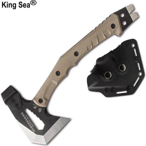 King Sea Tactical Engineer Axe G10 Handle Weapon Field Camping Axe Outdoor Mountain Ax Multifuntional Tomahawk Hatchet