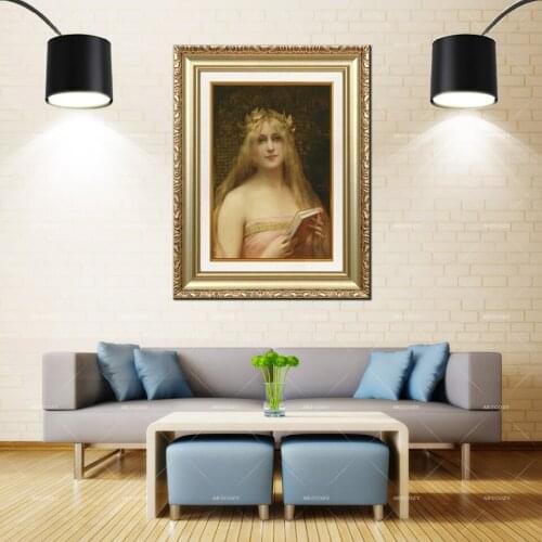 Artcozy Golden Frame Abstract discorso di un italiano intorno alla poesia romantica Waterproof Canvas Painting