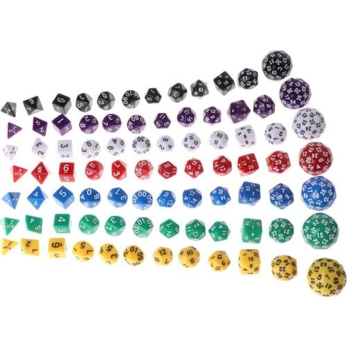 12pcs/Set Multi-sided Polyhedral Dice D4 D6 D8 D10 D12 D20 D24 D30 D60 Dungeons Multi-sided Dice