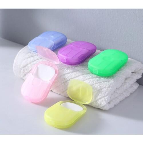 20 40 60 PCS/Box Travel Hand-washing Soap Paper Multifunctional Aroma Sliced Cleaning Paper Disposable Boxed Mini Soap
