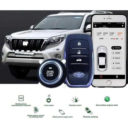 3-5M Auto Remote Start Keyless Entry Ios/Android APP PKE Start Stop Button Push Button Car Alarm Systems Security For Carro