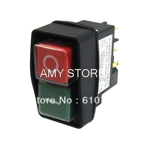 5-Pin DPST 2-Phase I/O Momentary Waterproof Electromagnetic Switch Black 230VAC JCZ3D 50/60Hz