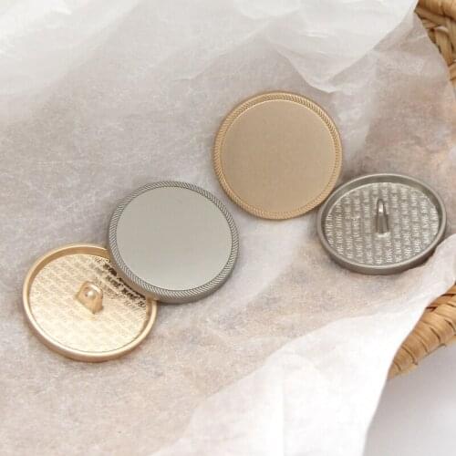 6pcs Flat Golden Silver Metal Men Coat Buttons For Clothing Decorative Large Vintage Chic Buttons Sewing Accessories Wholesale