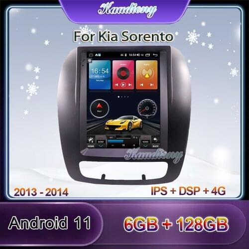 Kaudiony 10.4" Tesla Style Android 10.0 Car Radio For Kia Sorento Car DVD Multimedia Player Auto GPS Navigation 4G DSP Stereo BT