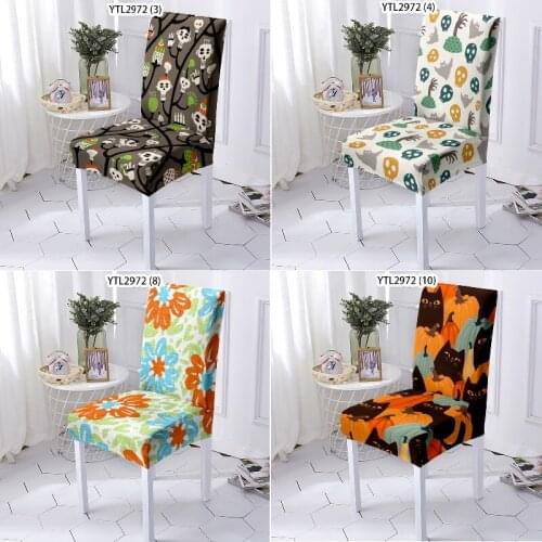 Halloween skull pumpkin chair covers spandex kitchen chair covers living room wedding chair covers pink gaming chair chair cover
