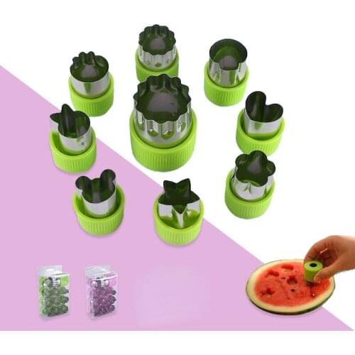 Vegetable Fruit Cutter Mold 12Pcs/set Flowers Cartoon Shape Cutting Mold Cookie Cutter Steel Biscuit Shape Kitchen Gadgets