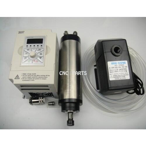 CNC milling spindle ER11 0.8KW water cooling spindle + 1.5kw inverter+water pump +water pipe