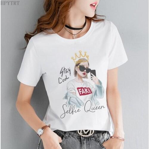 Sexy beauty Queen pattern printed T-shirt female summer casual white womens T shirt Harajuku streetwear Tshirt fashion clothing