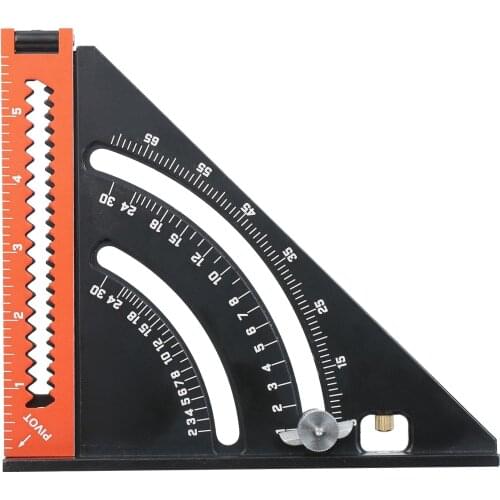 KKmoon Folding Triangle Square Ruler Goniometer Aluminium Alloy Measuring Ruler Metric Woodworking Positioning Tool Angle