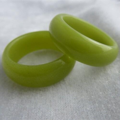 Natural Green jade rings Fluorescent Luminous ring Gemstone Band Ring Jade Stones Women men jade Jewellery rings brand jade gift