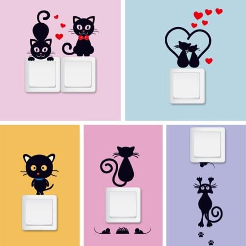 Cat Creative Switch Waterproof Wall Stickers