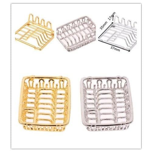 1/12 Dollhouse Miniature Accessories Mini Dish Rack Simulation Furniture Kitchen Storage Shelf Model Toys for Doll House Decor