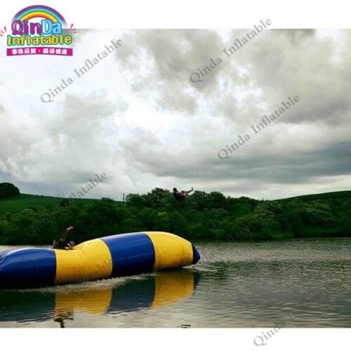 Factory price custom inflatable water jumping pillow bag/ inflatable air blast water blob for water game