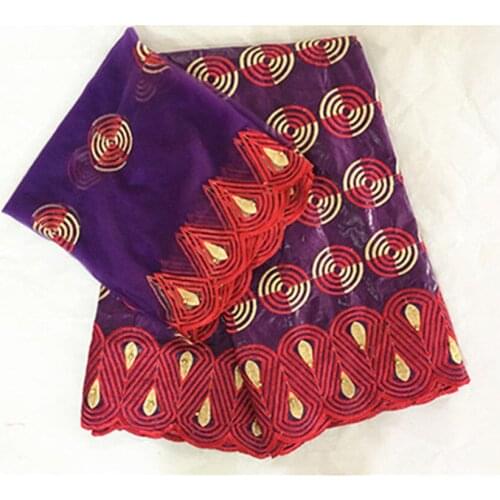 Nigerian lace faric fashion embroidery bazin riche brocade hot sale bazin brode brocade women gele headtie 5+2yards/lot