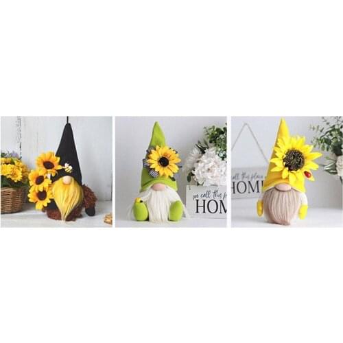 Bee Gnome Spring Sunflower Doll Decor, Handmade Bumble Plush Faceless Doll Ornaments, Bedroom Desktop Gnomes Ornaments Retail