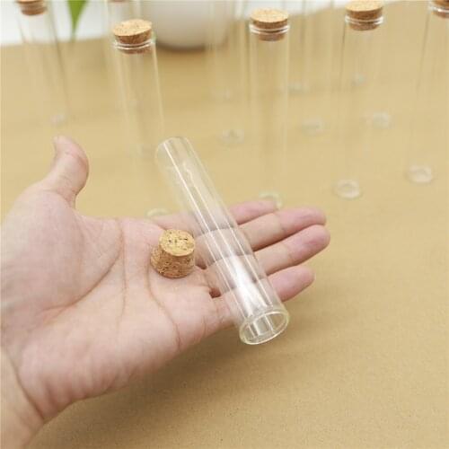 50pcs 35ml 22*120mm Glass Cork Bottles Test Tube Stopper Spice Bottles Mini Container Small DIY Jars Tiny Vial Bottle glass