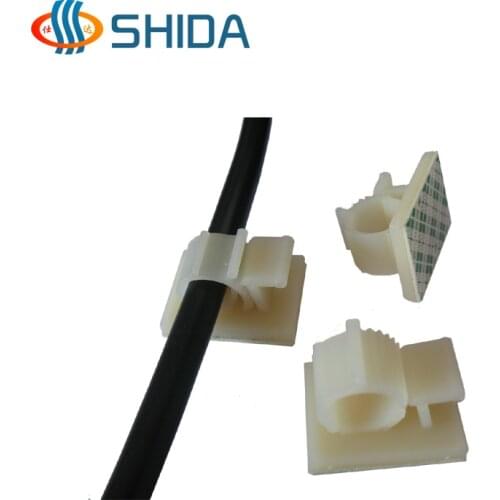 Hot Sale 20PCS Black and White Adjustable Plastic Cable Clamps 3M Self Adhesive Car Cable Clips Wire Organizer Free Shipping