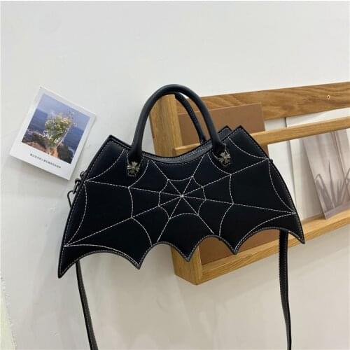 Luxury Designer Handbags for Women 2021 Leather Shoulder Bag Woman Fashion Black Bat Funny Cute Cartoon Summer Satchel female