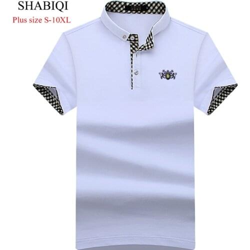 SHABIQI New 2019 Summer Men Polo Shirts Short Sleeve Cool Cotton Slim Fit Casual Business Men Shirts Luxury Brand Size S-10XL