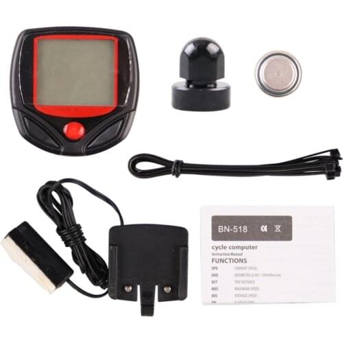 Bike Computer Wired Bicycle Speedometer Bike Odometer Cycling Multi Function Stopwatch LCD Display with Backlight Equipments