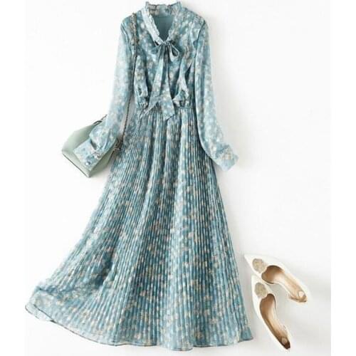 Plus Size 4XL Summer Dress 2021 Spring New Floral Fashion Pleated Waist Loose Slimming Dress Mid-Length Dresses Ladies Elegant