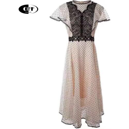 French Chic Party midi mesh dress summer elegant polka dot lace up party night women dresses goblincore basic festival clothes