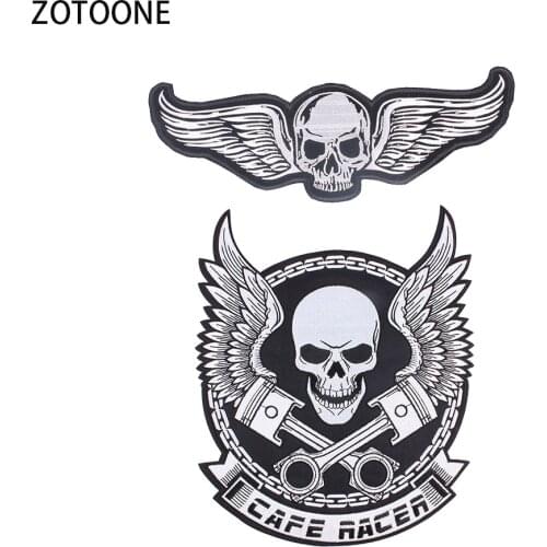 ZOTOONE Skull Garment Patch Personality DIY Embroidery Patches on Clothing Punk Appliques on Clothes Large Badges Applications E