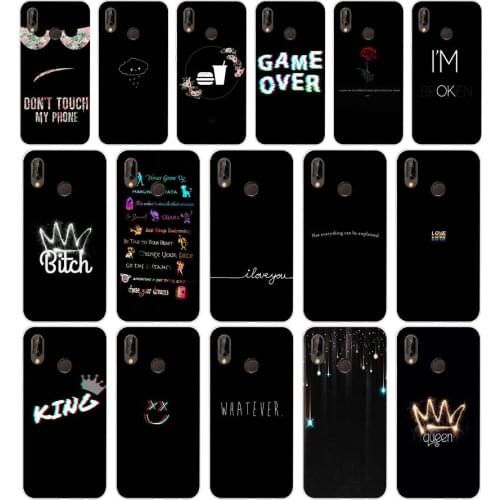 93AA Color text on a black background Silicone TPU Protective Cover Phone Case On For Huawei P20 30 Pro Lite Case Soft