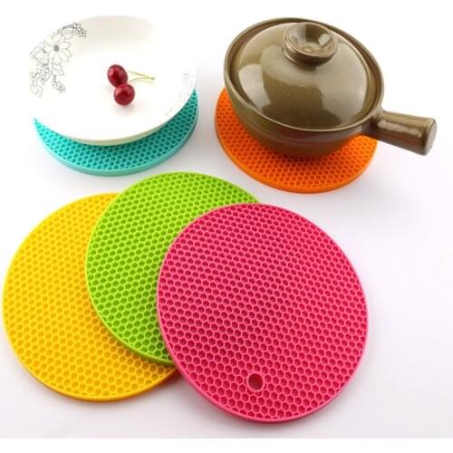 18/14cm Round Heat Resistant Silicone Mat Drink Cup Coasters Non-slip Pot Holder Table Placemat Kitchen Accessories Onderzetters