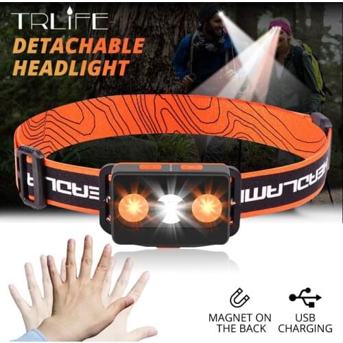 2000LM LED Headlamp XPG+2*COB LED Headlight USB Rechargeable Head Light Waterproof Light Waist Light Running Light for Camping
