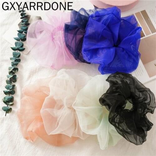 2020 Mesh Scrunchies Hair Accessories Woman Hair Ties Girls Headwear Elastic Hairband Rubber Band Ponytail Holders Ornaments